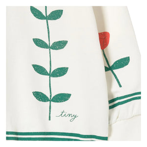 Tinycottons - Organik pamuk çiçek sweatshirt | Beyaz