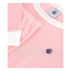 Petit Bateau - Milleraies Organik Pamuklu Dar Kesim Çizgili Pijama | Kırmızı