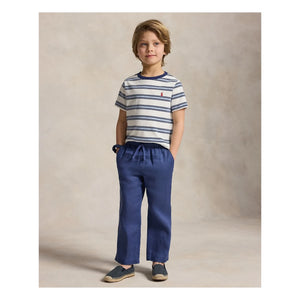 Ralph Lauren - Çizgili Logo Tişört | Mavi