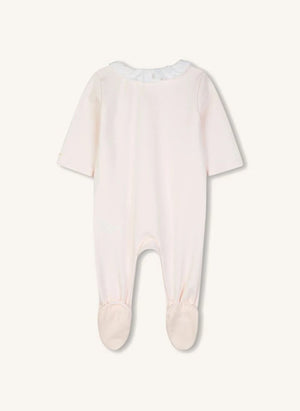 Chloé - Organik Pamuk İşlemeli Pijama, Şapka ve Önlük Seti | Lychee Pembe