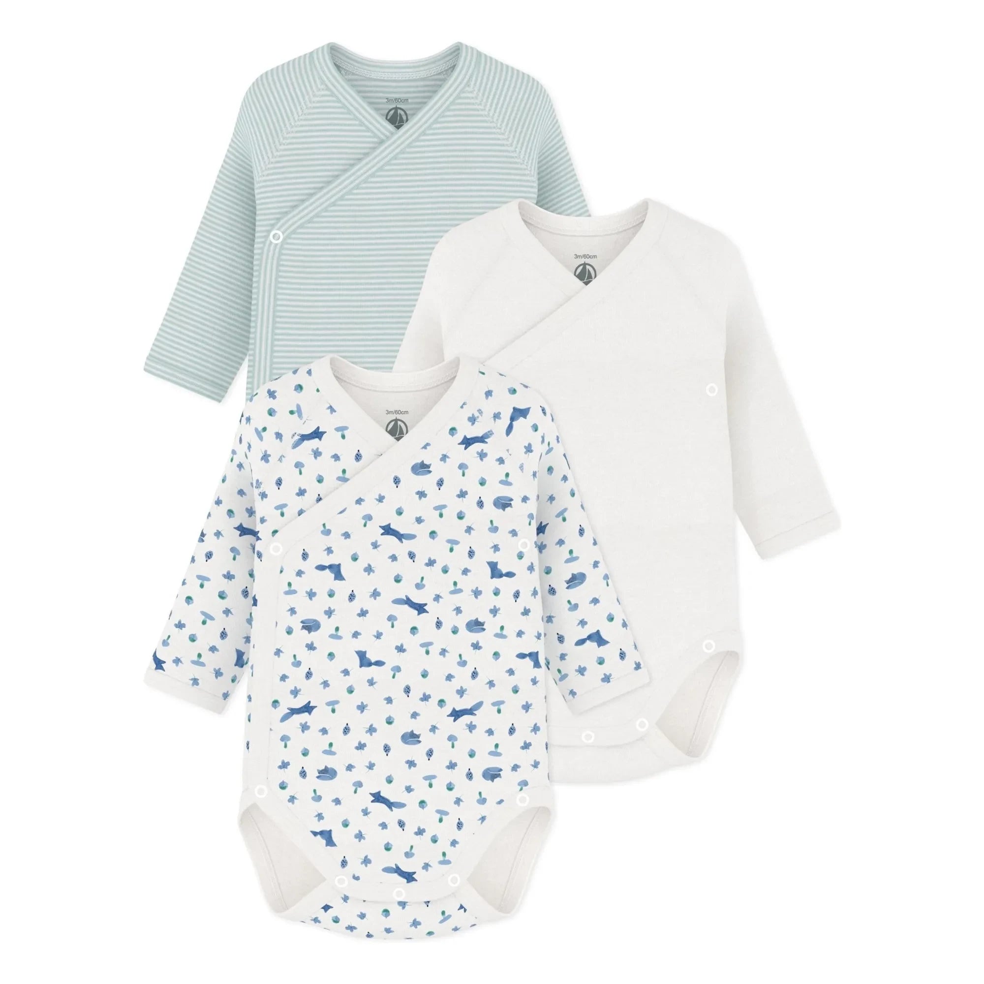 Petit Bateau - 3'lü Organik Pamuk Tilki Çapraz Çantalar | Beyaz