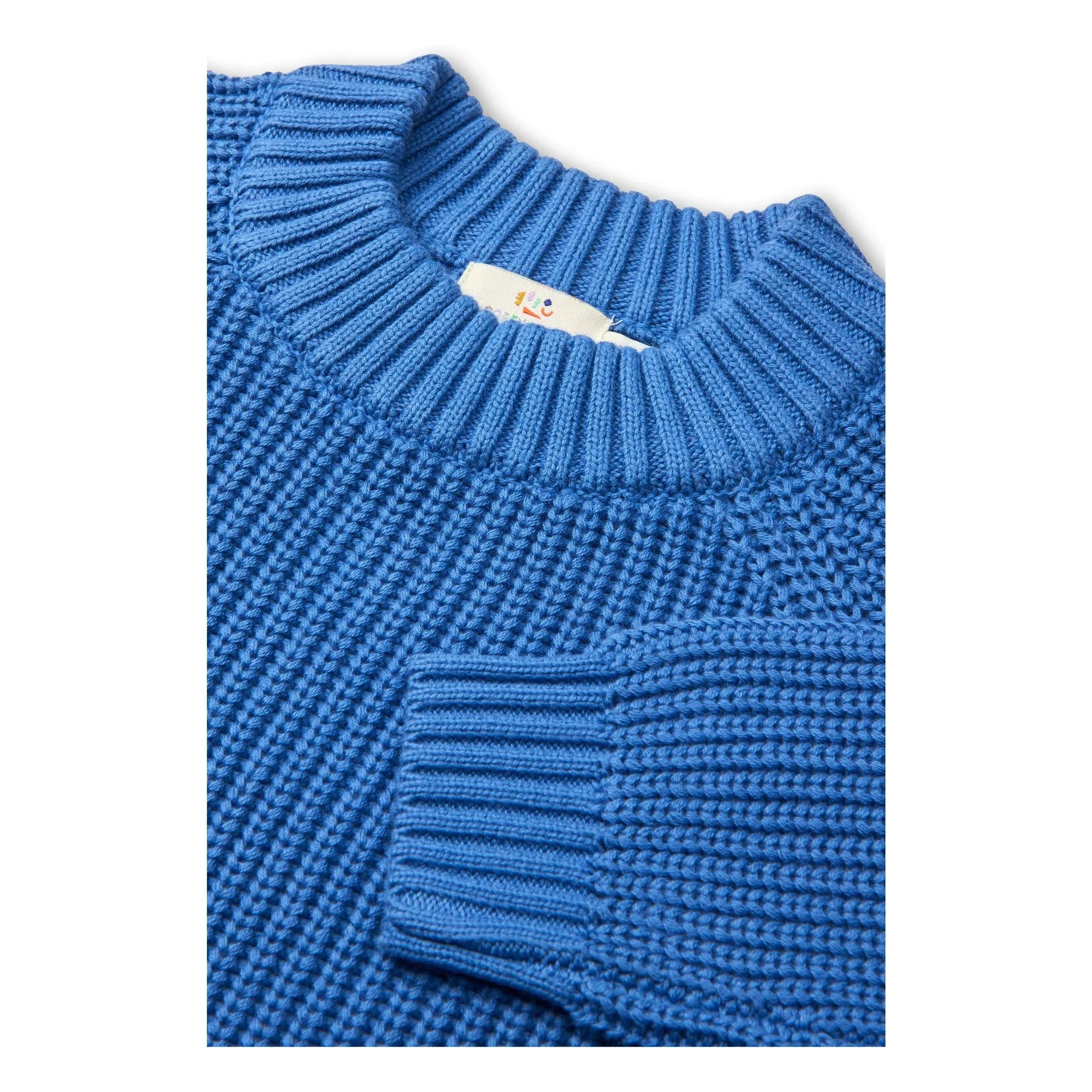 Copenhagen Colors - Kaburgalı Organik Pamuklu Kazak | Azure blue