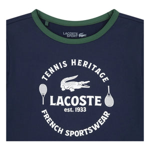 Lacoste - Kontrast yakalı, geri dönüştürülmüş lifli spor tişört | Lacivert