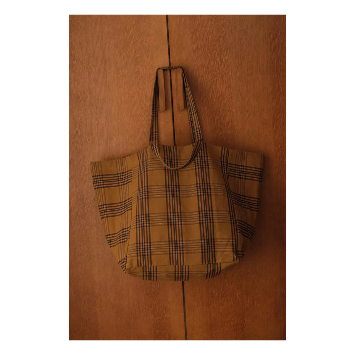 Rose in April - Elisa Tartan tote çanta | Kahverengi