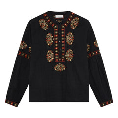 Maison Hotel - Bruna Coton Flammé Bluz | Siyah
