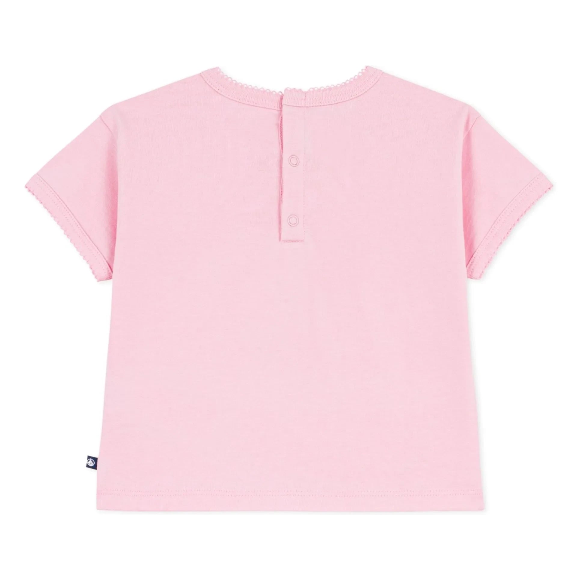 Petit Bateau - Organik Pamuk Bebek Kalp Tişört | Pembe