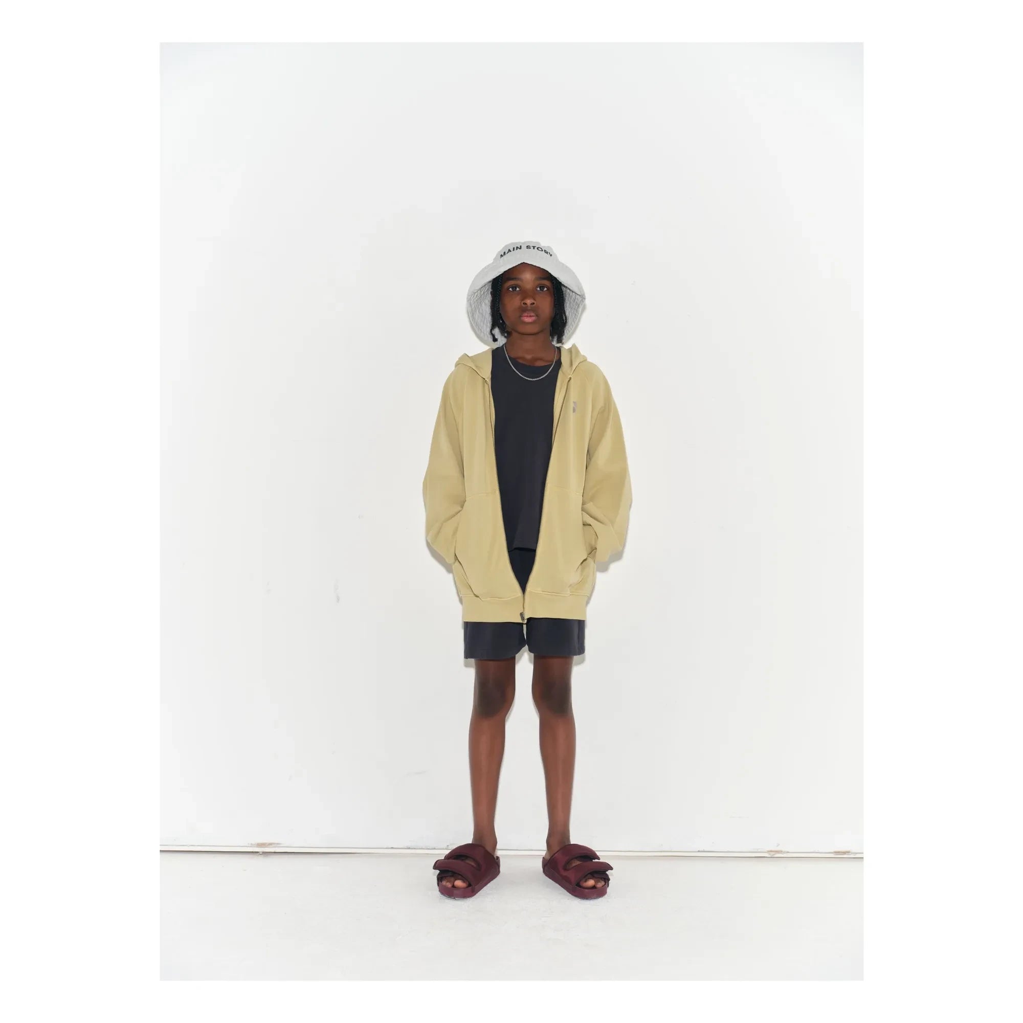 Main Story - Organik Pamuk Oversize Fermuarlı Sweatshirt | Antep fıstığı yeşili