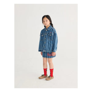 Bobo Choses - Çizgili Denim Etek Organik Pamuk | Mavi