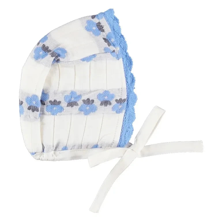 Bebe Organic - Scilla Çiçek Desenli Şapka | Mavi