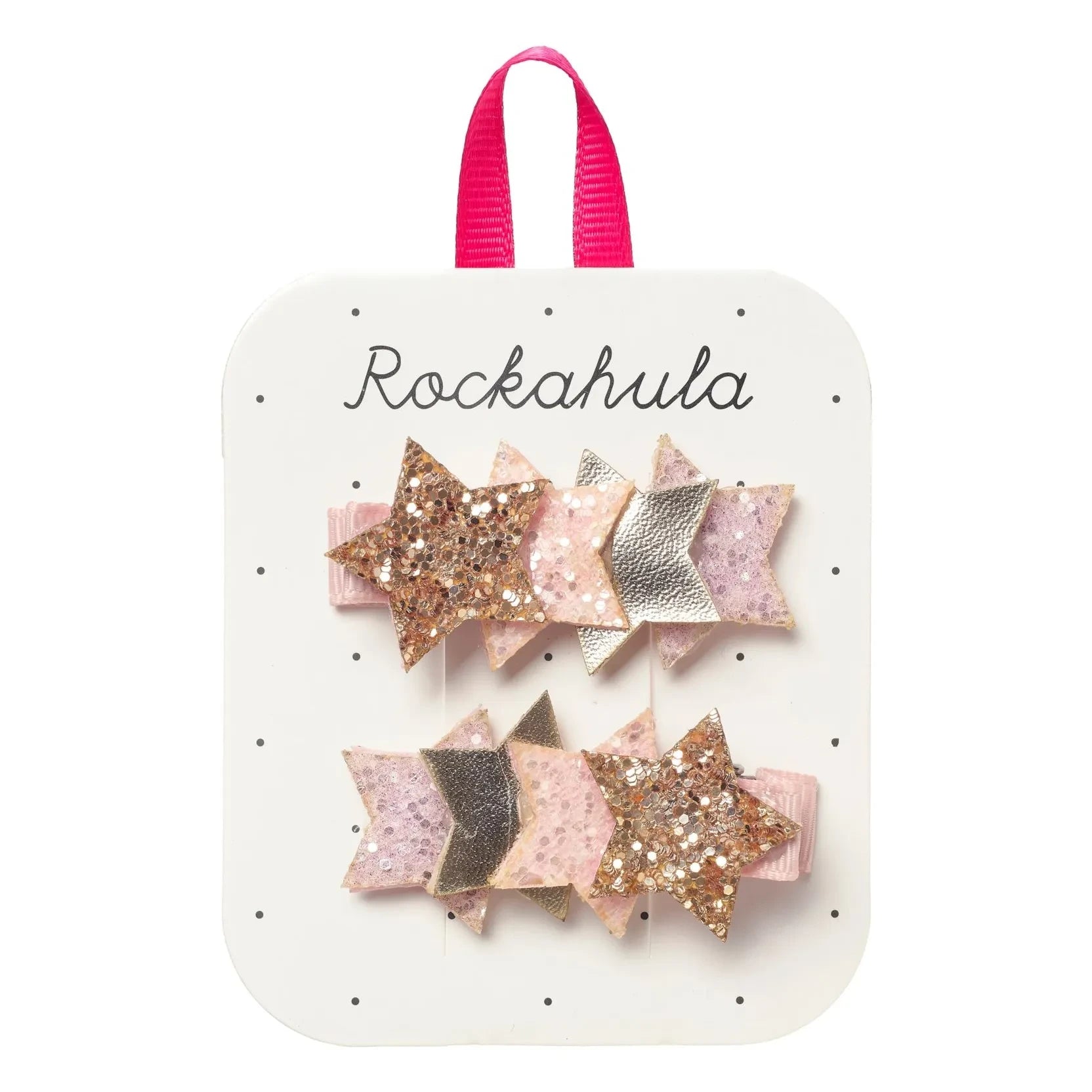 Rockahula Kids - 2'li parlak yıldız tokası seti | Pembe