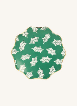 Meri Meri - أطباق كريسماس كبيرة بنقشة طبعة القالب (Block Print) - مجموعة من 8 قطع