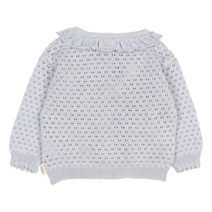 Búho - Cardigan Pointelle Boho Organik Pamuk | Açık mavi