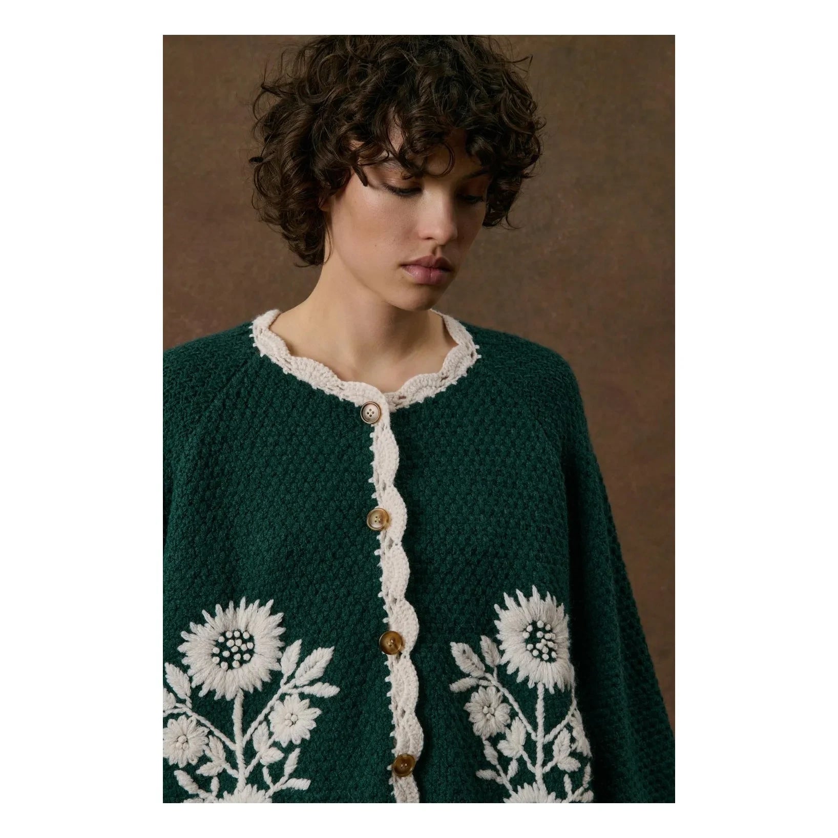 Louise Misha - Khaliou Yün Pelerin | Orman Yeşili