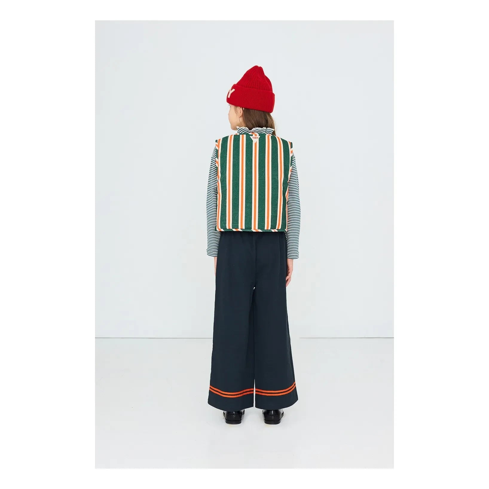 Tinycottons - Çizgili Nervürlü Kadife Kolsuz Ceket | Yeşil