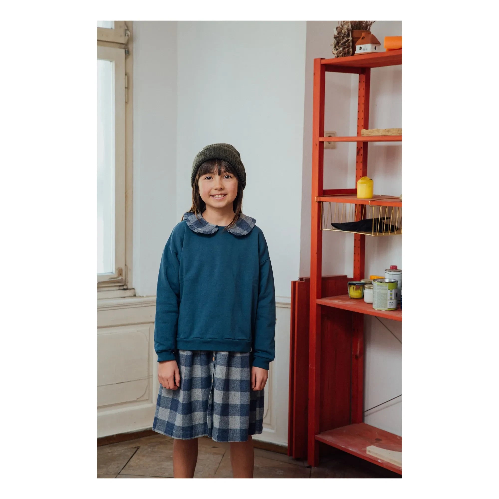 Matona - Carreaux Flanel Tencel Elbise | Mavi