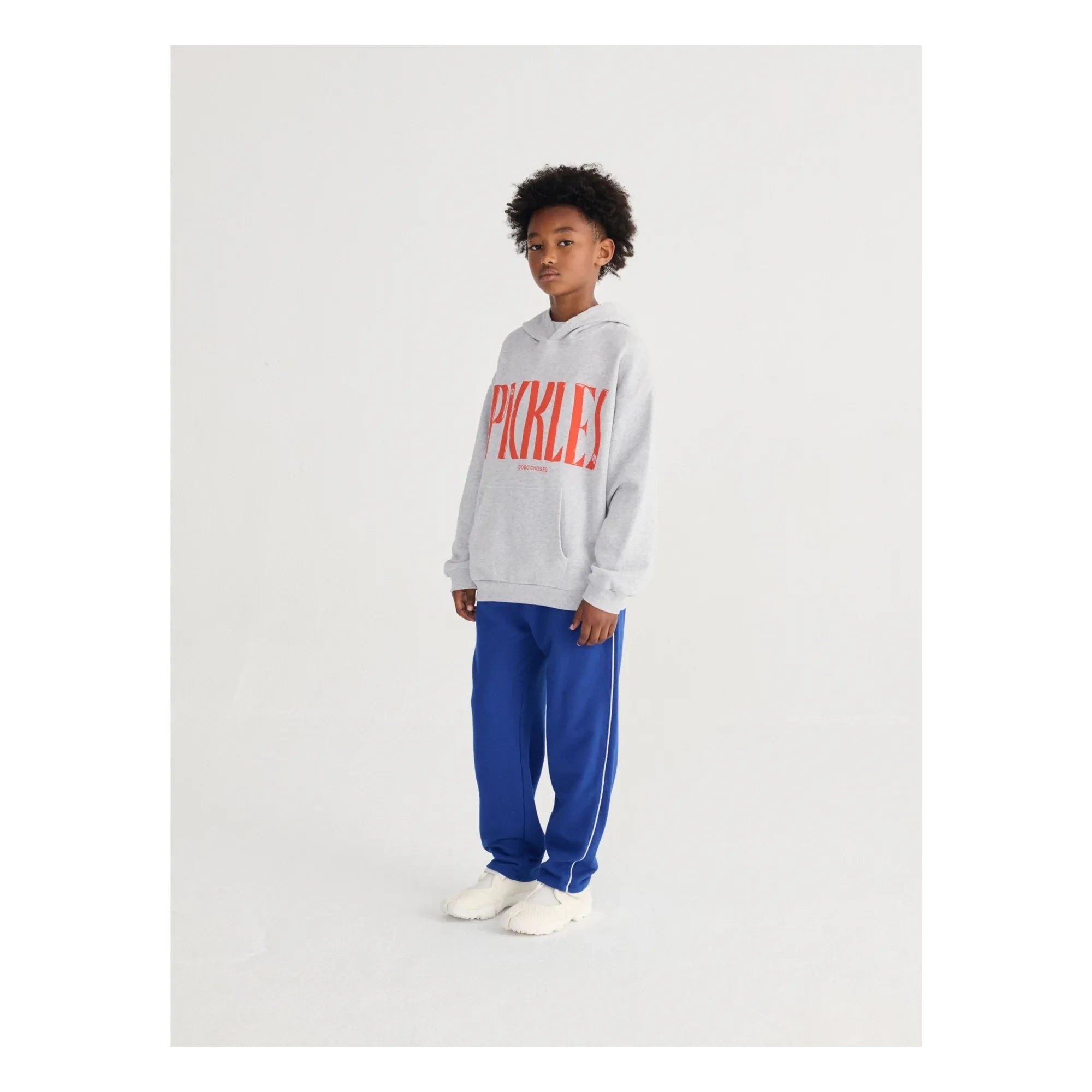 Bobo Choses - Pickles Organik Pamuklu Kapüşonlu Sweatshirt | Gri melanj