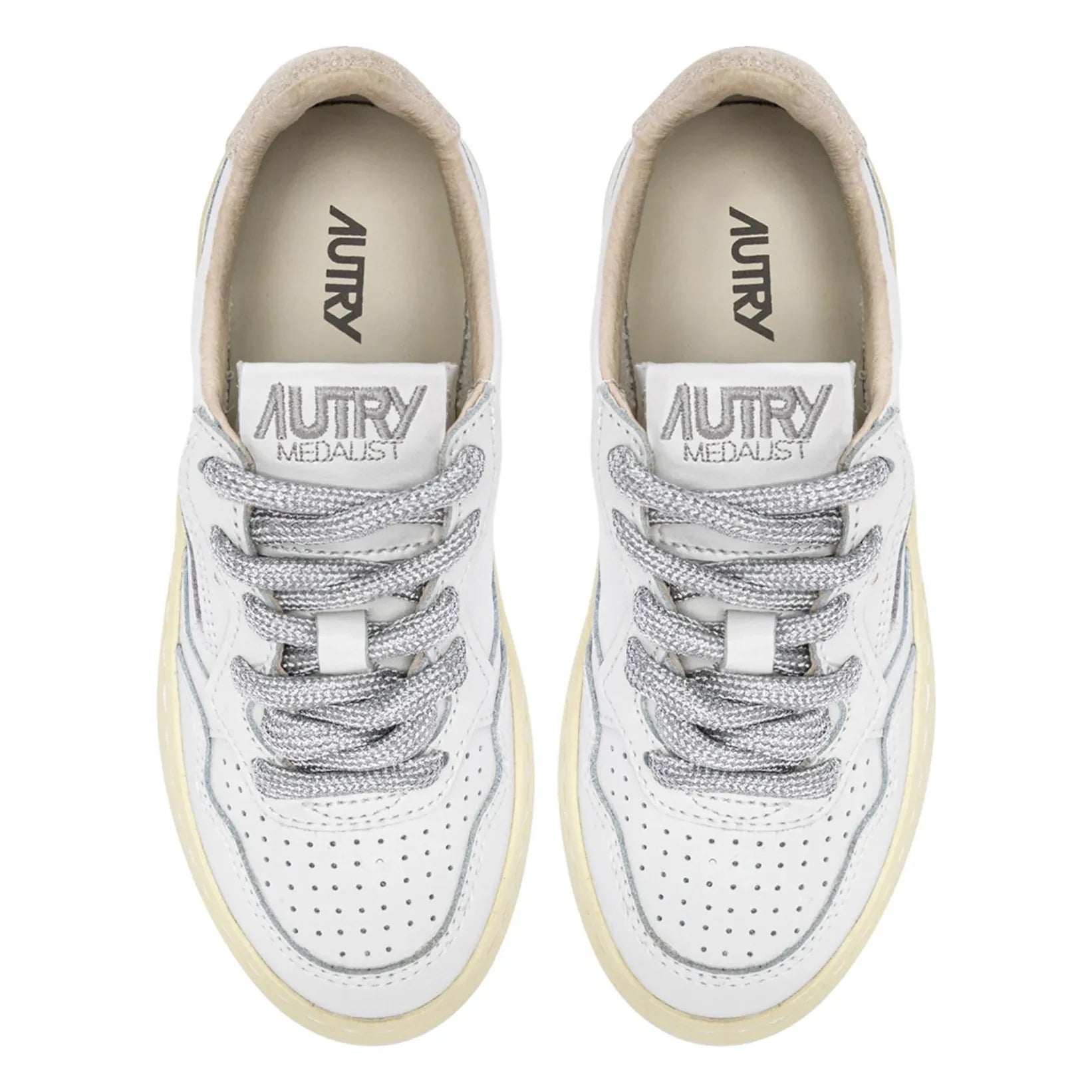 Autry - Baskets Kids Medalist Düşük Deri ve Süet | Beyaz