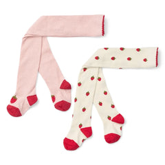 Flöss - 2 Çift Vera Strawberry Külotlu Çorap Seti | Pembe