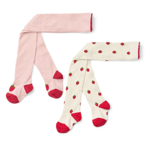Flöss - 2 Çift Vera Strawberry Külotlu Çorap Seti | Pembe