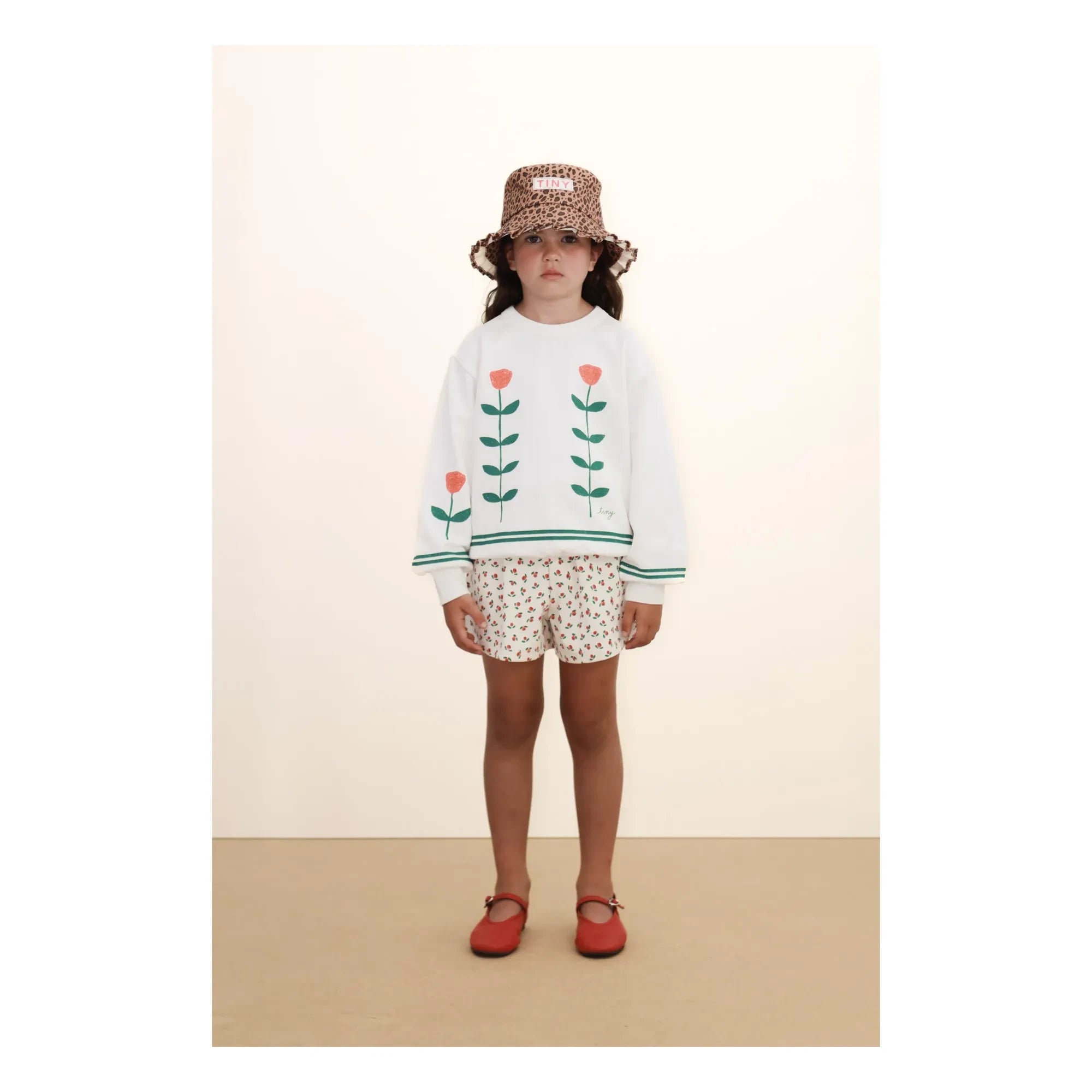 Tinycottons - Organik pamuk çiçek sweatshirt | Beyaz