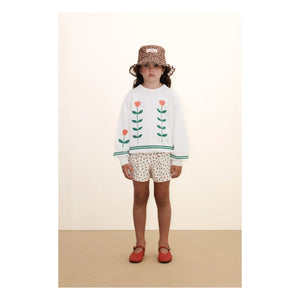 Tinycottons - Organik pamuk çiçek sweatshirt | Beyaz