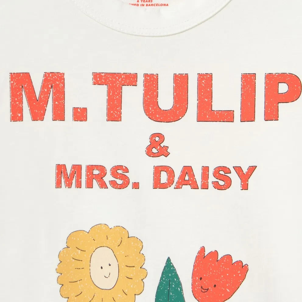 Tinycottons - M.Tulip Organik Pamuk Tişört | Beyaz
