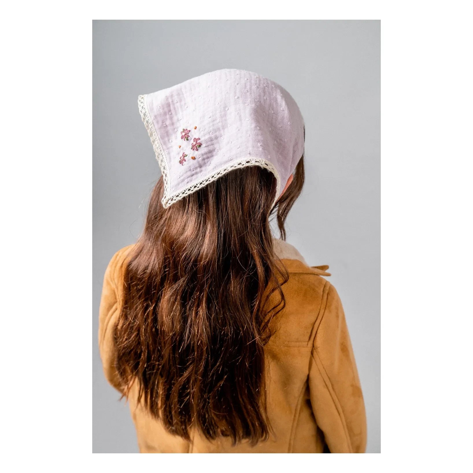 birinit - Organik Pamuk İşlemeli Feston Bandana | Mauve