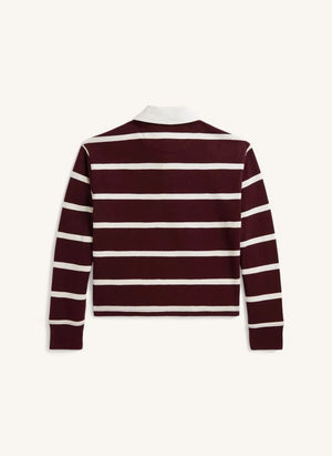 Ralph Lauren - Çizgili Logo Polo | Bordo