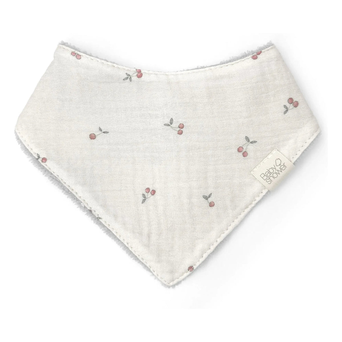 Babyshower - Kirazlı bib bandana | Ekru