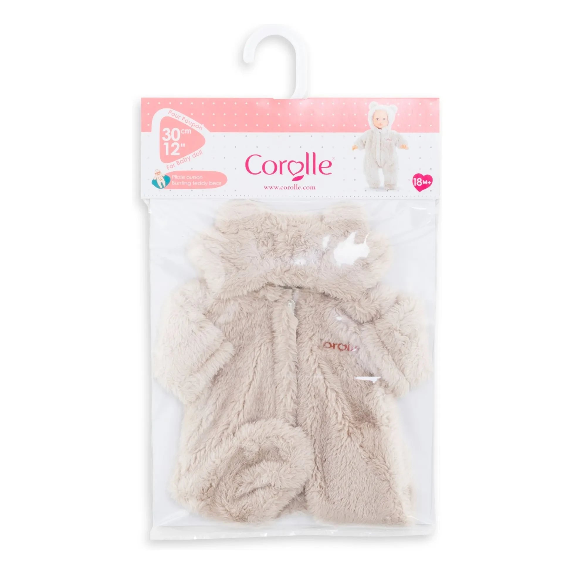 Corolle - Oyuncak bebekler için peluş ayı pilot tulumu - 30 cm | Bej