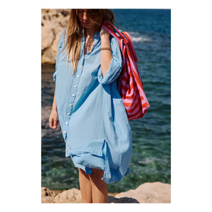 Rose in April - Elisa çizgili tote çanta | Pembe