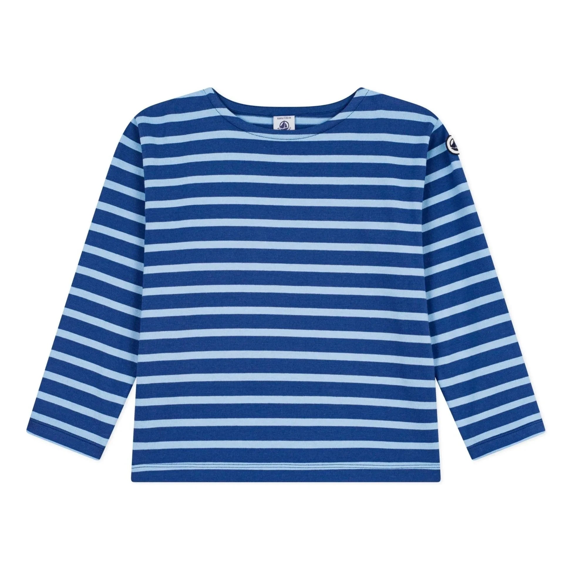 Petit Bateau - Marinière rozetli Tişört | Mavi