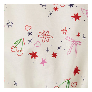 Fabula - Combishort Kiraz Desenli Pop | Beyaz
