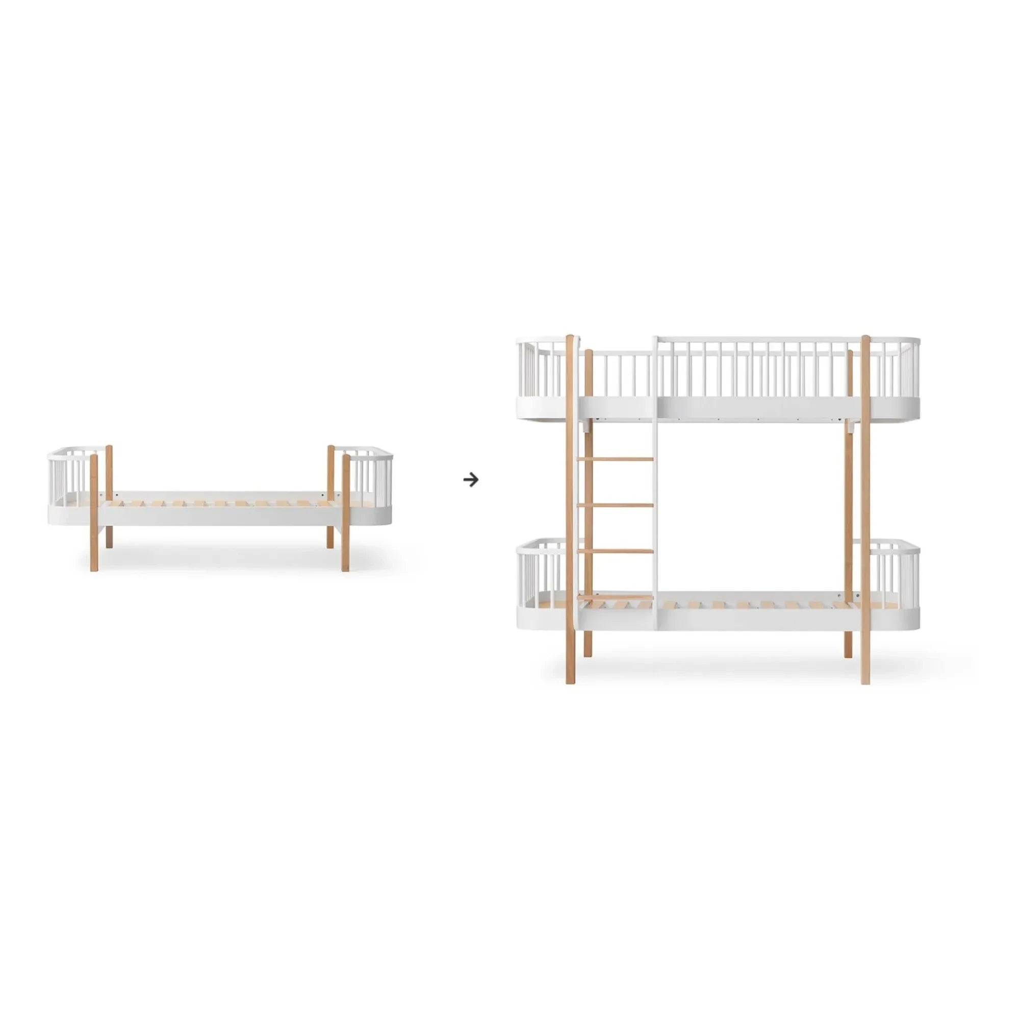 Oliver Furniture - Ranza Dönüştürme Kiti Çocuk Yatağı/Genç Yatağı Orijinal Ahşap - Ranzaya Dönüştürme | Meşe