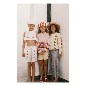 Tinycottons - Kısa Kirazlar Twill | Beyaz