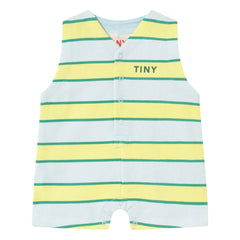 Tinycottons - Çizgili Organik Pamuk Tulum | Açık mavi