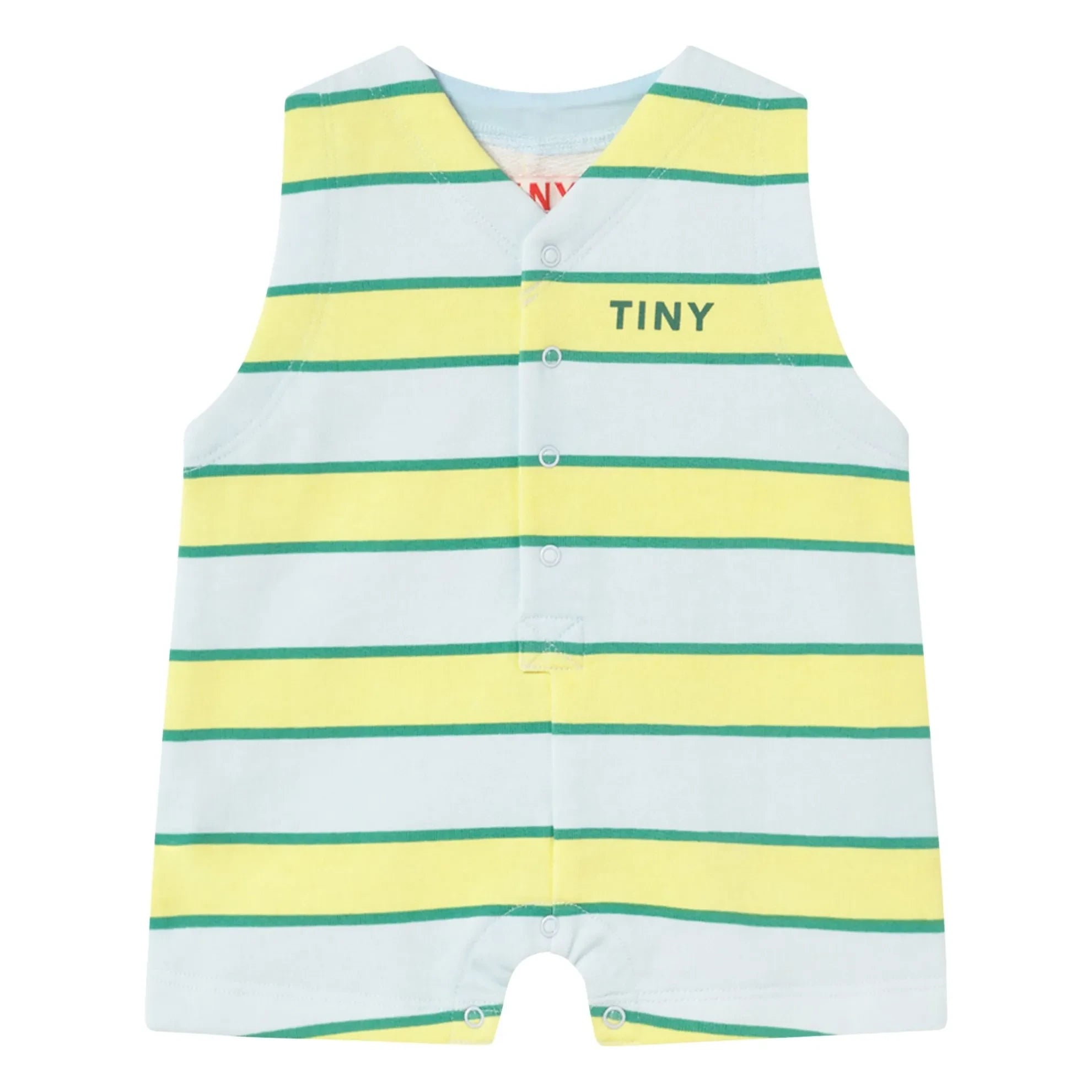 Tinycottons - Çizgili Organik Pamuk Tulum | Açık mavi
