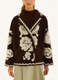 Farm Rio - Flower Coat | Kahverengi