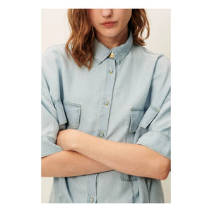 Sessùn - Fresqua Denim Elbise | Açık mavi
