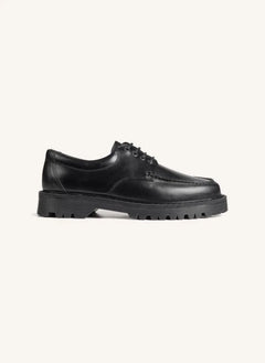 مشروع الملابس - أحذية ديربي جلدية من نوع بيت موك تو | أسود