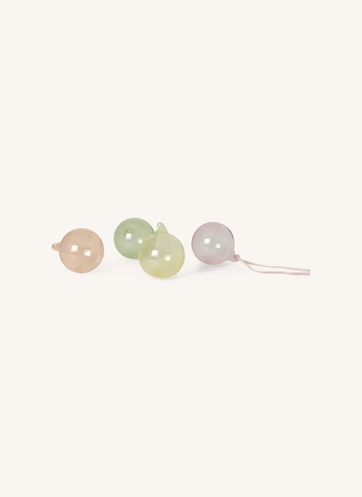 Ferm Living - زينة كريسماس زجاجية باستيل - مجموعة من 4 قطع