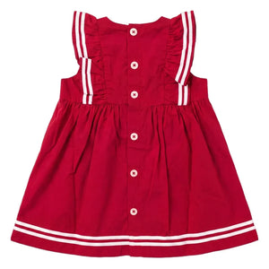 Petit Bateau - Organik pamuk elbise ve bloomer seti | Koyu kırmızı