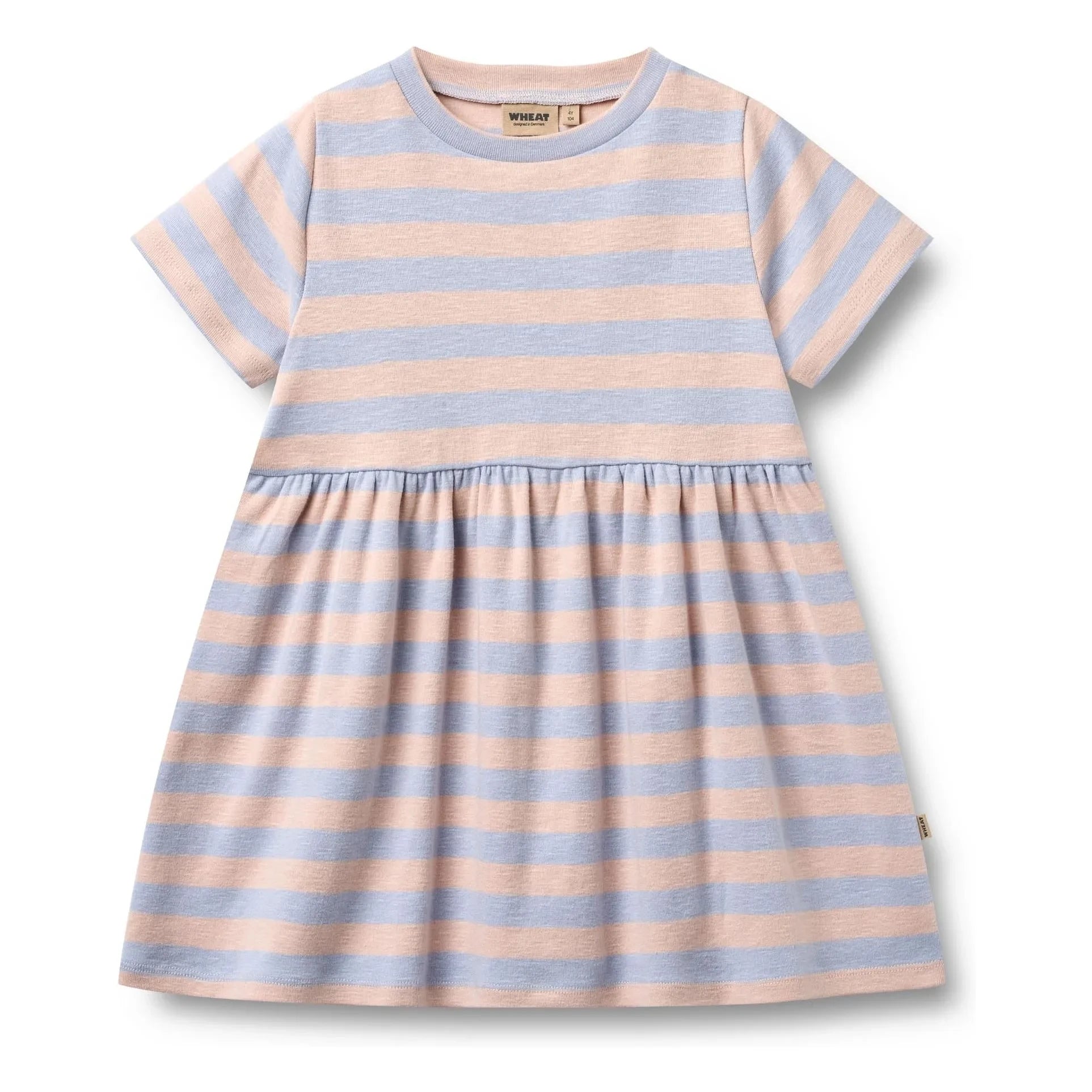 Wheat - Çizgili Anna Jersey Elbise Organik Pamuk | Soluk Pembe
