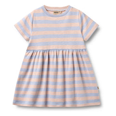 Wheat - Çizgili Anna Jersey Elbise Organik Pamuk | Soluk Pembe