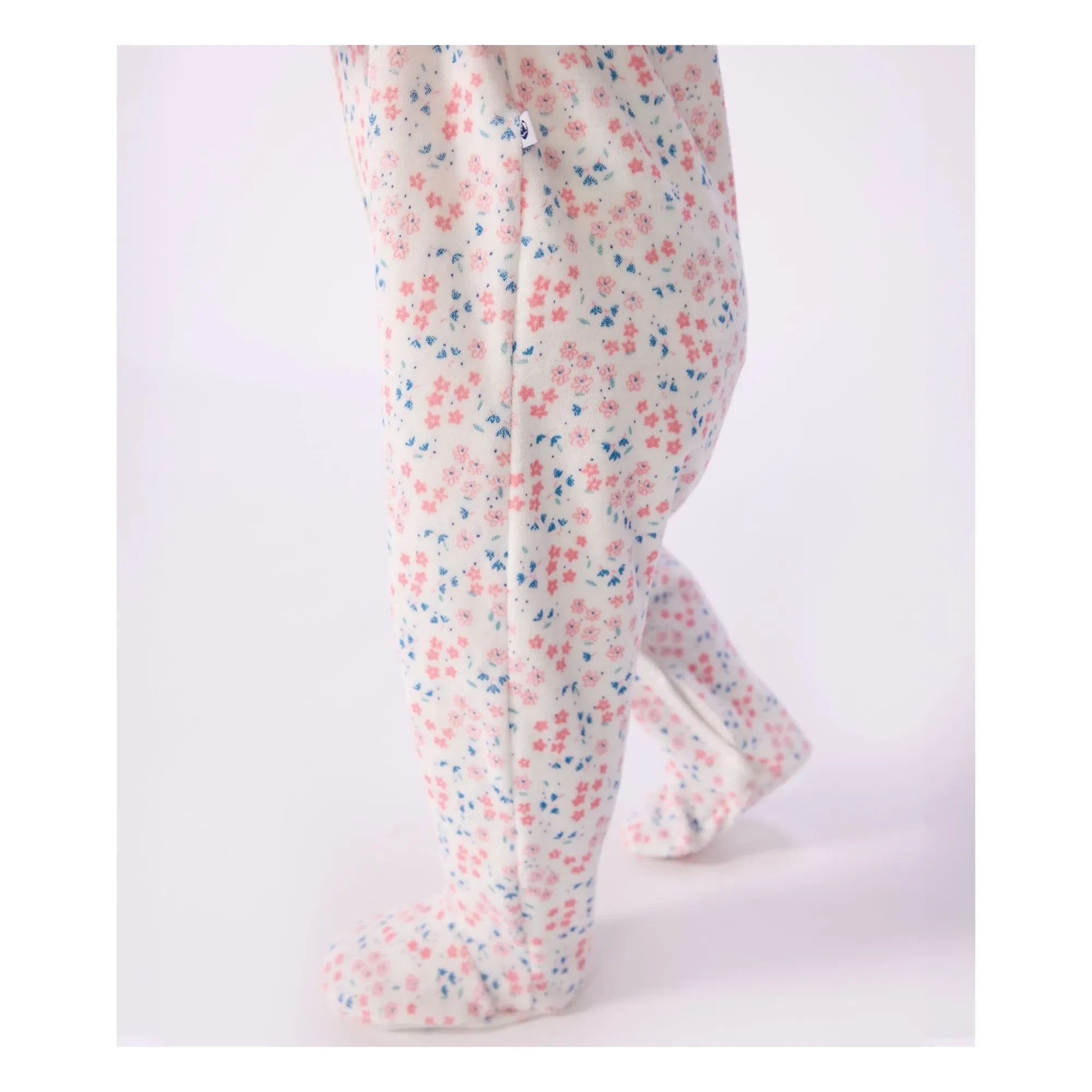 Petit Bateau - Dors Bien Fleuri Kadife Pijama | Beyaz