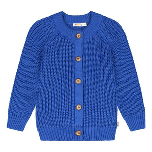 Yuki - Organik Pamuk Raglan Hırka | Elektrik mavisi