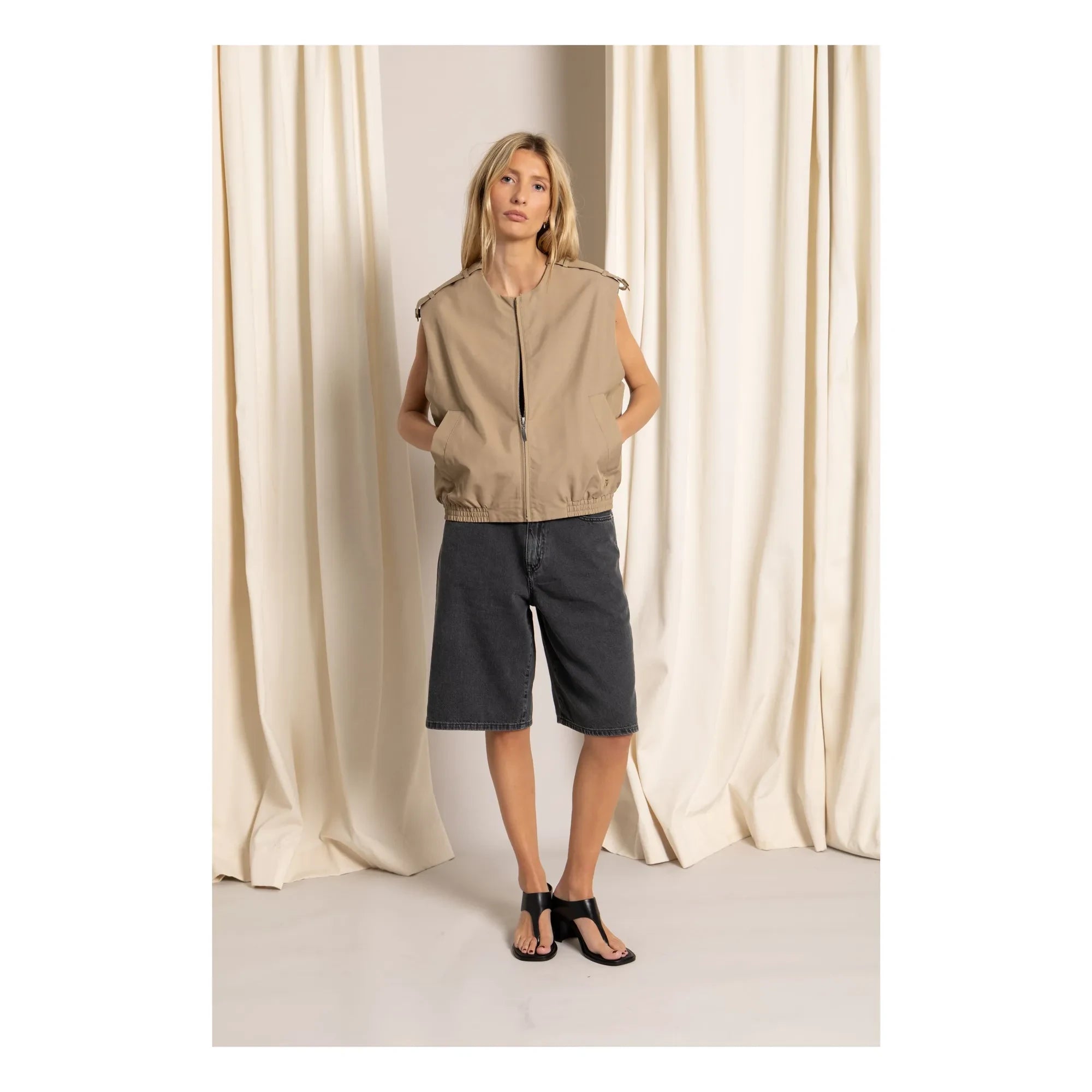 Smallable Woman - Paola Denim Bermuda Şort | Denim gri
