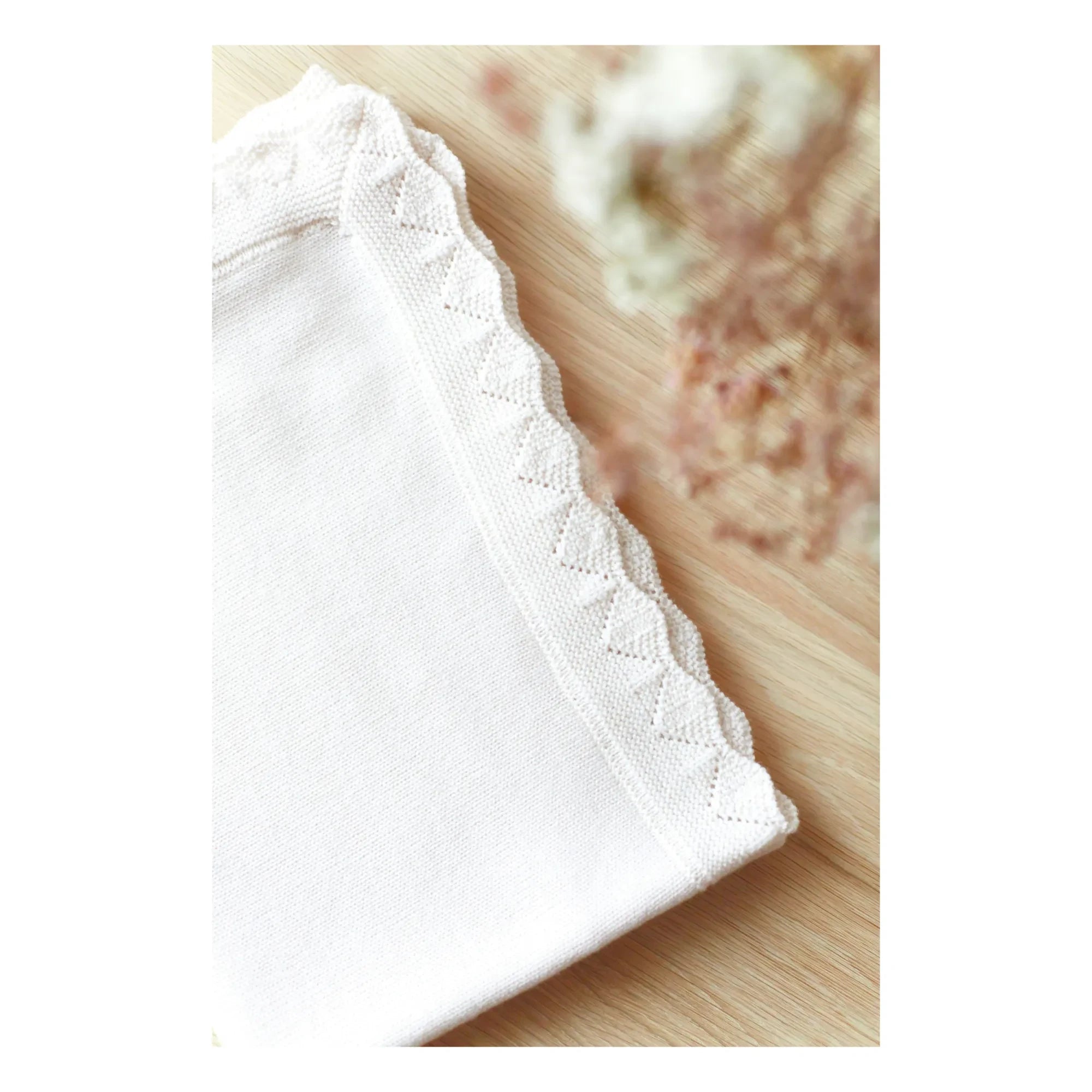Tartine et Chocolat - Merino Yünlü Throw | Blanc/Écru