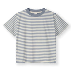Gray Label - Oversize Çizgili Organik Pamuk Tişört | Ice Blue