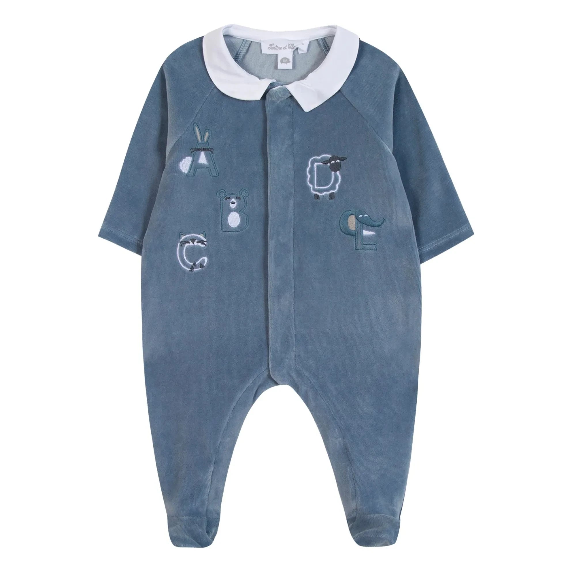 Tartine et Chocolat - Alfabe pijama | Gri mavi